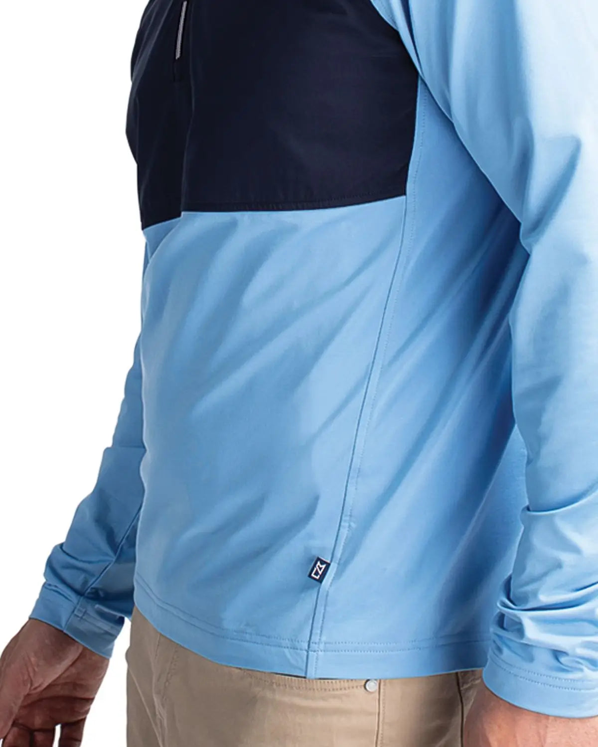 Cutter & Buck Mcc00034 Adapt Eco Knit Hybrid Recycled Mens Quarter Zip - Atlas Navy Blue