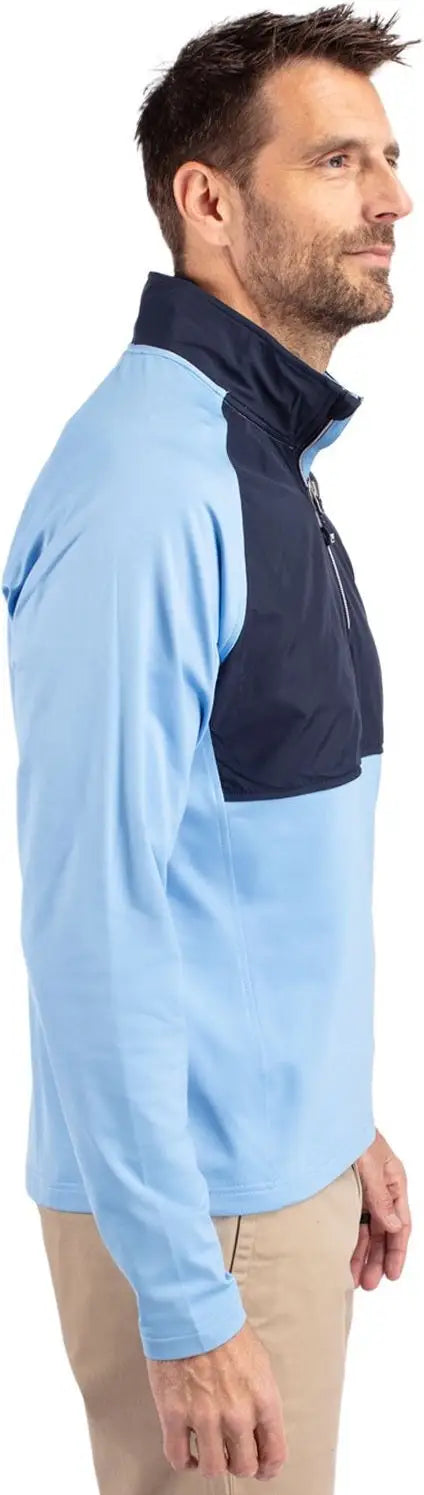 Cutter & Buck Mcc00034 Adapt Eco Knit Hybrid Recycled Mens Quarter Zip - Atlas Navy Blue