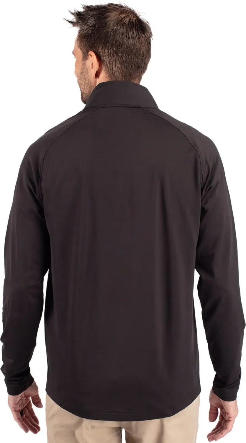 Cutter & Buck Mcc00034 Adapt Eco Knit Hybrid Recycled Mens Quarter Zip - Black
