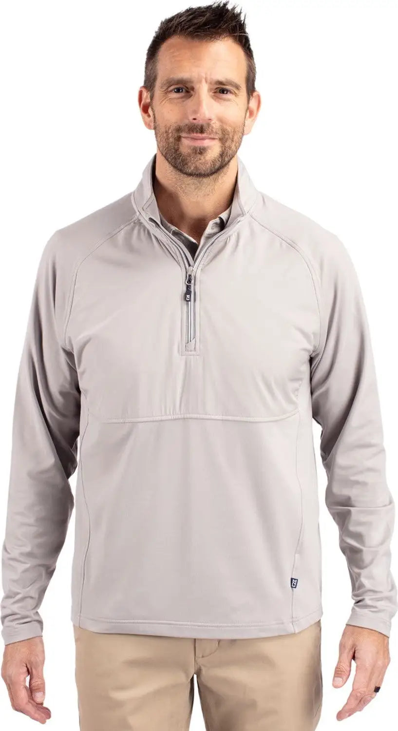 Cutter & Buck Mcc00034 Adapt Eco Knit Hybrid Recycled Mens Quarter Zip - Polished - Adult s