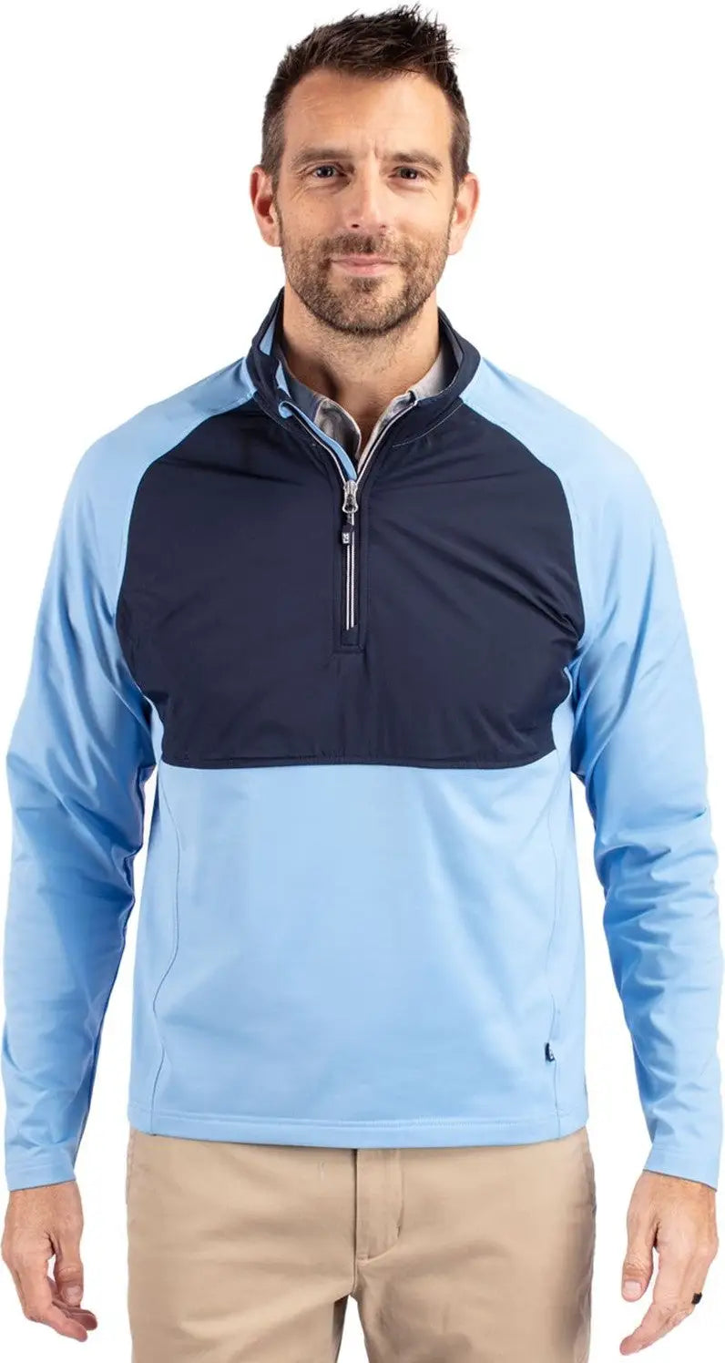 Cutter & Buck Mcc00034 Adapt Eco Knit Hybrid Recycled Mens Quarter Zip - Atlas Navy Blue - Atlas/navy / Adult s