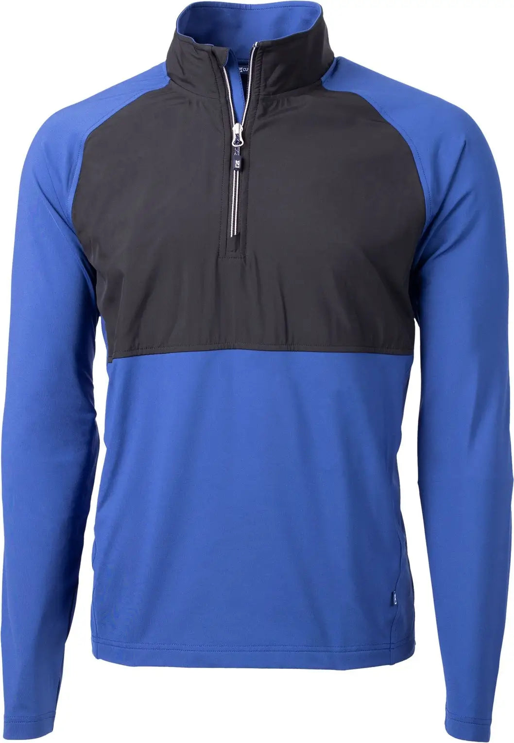 Cutter & Buck Mcc00034 Adapt Eco Knit Hybrid Recycled Mens Quarter Zip - Tour Blue Black
