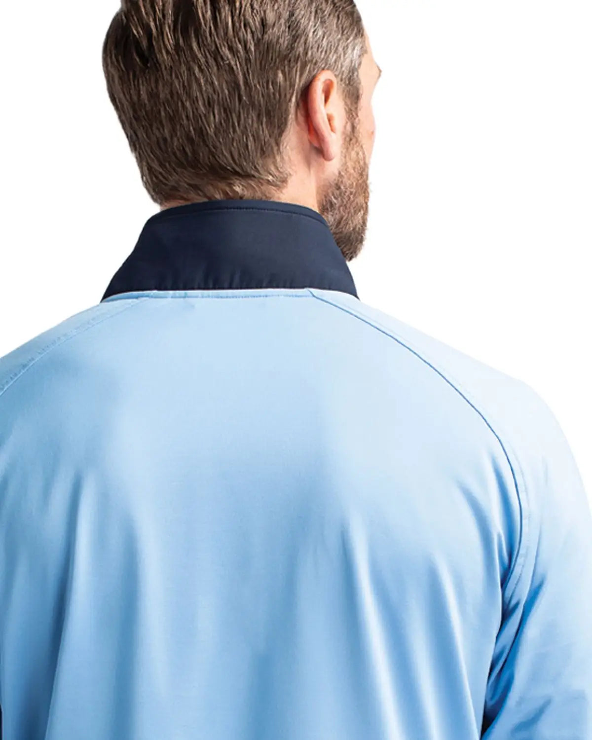Cutter & Buck Mcc00034 Adapt Eco Knit Hybrid Recycled Mens Quarter Zip - Atlas Navy Blue