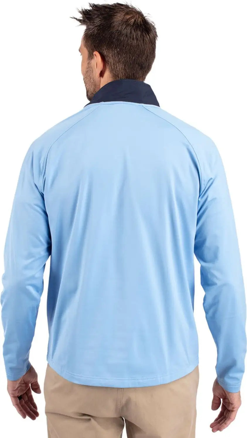 Cutter & Buck Mcc00034 Adapt Eco Knit Hybrid Recycled Mens Quarter Zip - Atlas Navy Blue