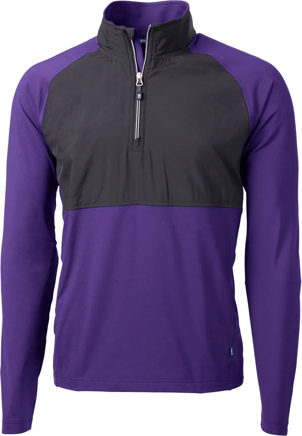 Cutter & Buck Mcc00034 Adapt Eco Knit Hybrid Recycled Mens Quarter Zip - College Purple Black