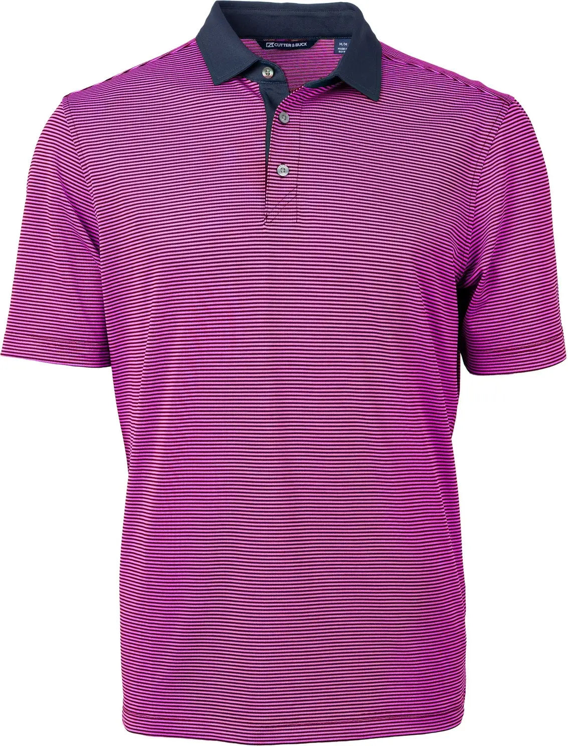 Cutter & Buck Mck00007 Virtue Eco Pique Micro Stripe Recycled Mens Polo - Gelato Navy Blue