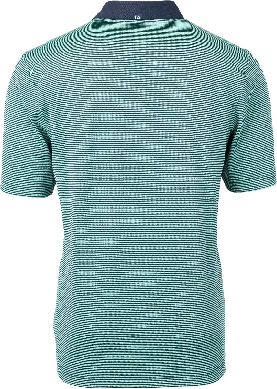 Cutter & Buck Mck00007 Virtue Eco Pique Micro Stripe Recycled Mens Polo - Fresh Mint Navy Blue
