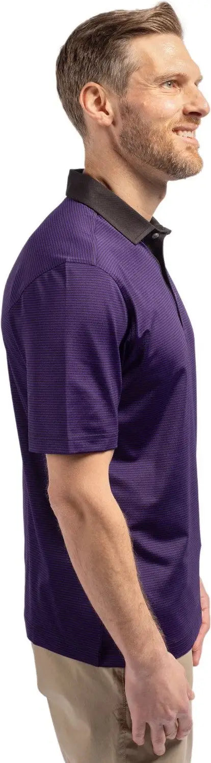 Cutter & Buck Mck00007 Virtue Eco Pique Micro Stripe Recycled Mens Polo - College Purple Black
