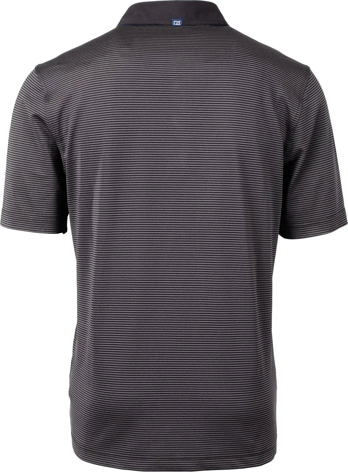 Cutter & Buck Mck00007 Virtue Eco Pique Micro Stripe Recycled Mens Polo - Black Elemental Gray