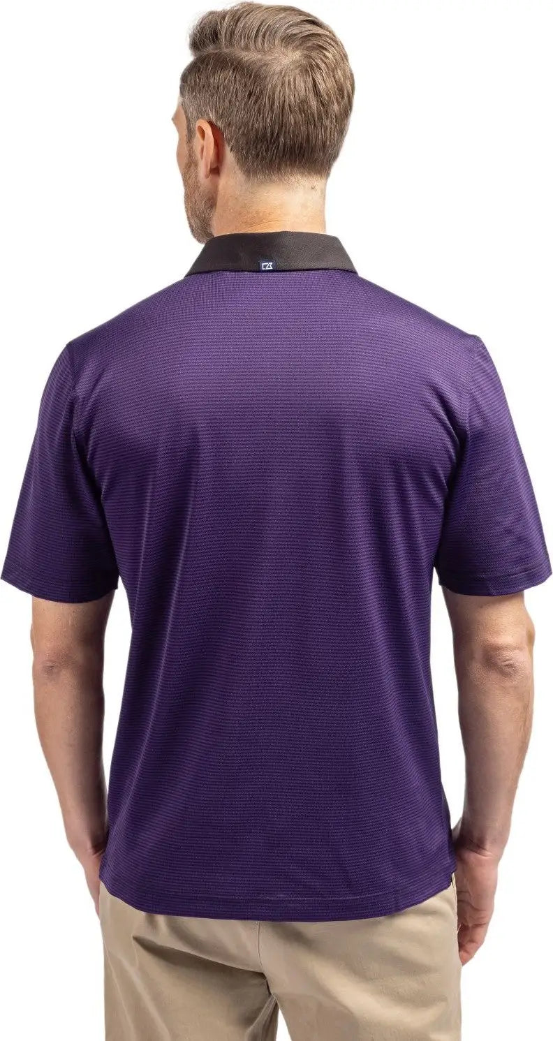 Cutter & Buck Mck00007 Virtue Eco Pique Micro Stripe Recycled Mens Polo - College Purple Black