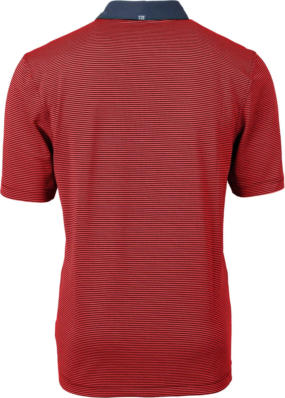 Cutter & Buck Mck00007 Virtue Eco Pique Micro Stripe Recycled Mens Polo - Red Navy Blue