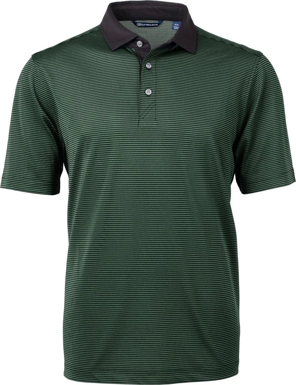 Cutter & Buck Mck00007 Virtue Eco Pique Micro Stripe Recycled Mens Polo - Hunter Black