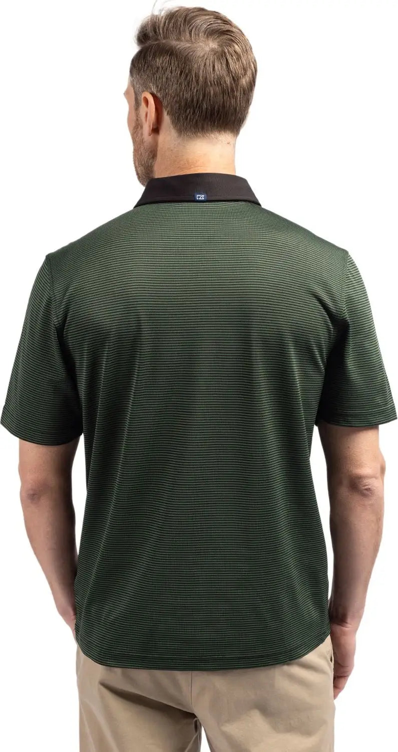 Cutter & Buck Mck00007 Virtue Eco Pique Micro Stripe Recycled Mens Polo - Hunter Black