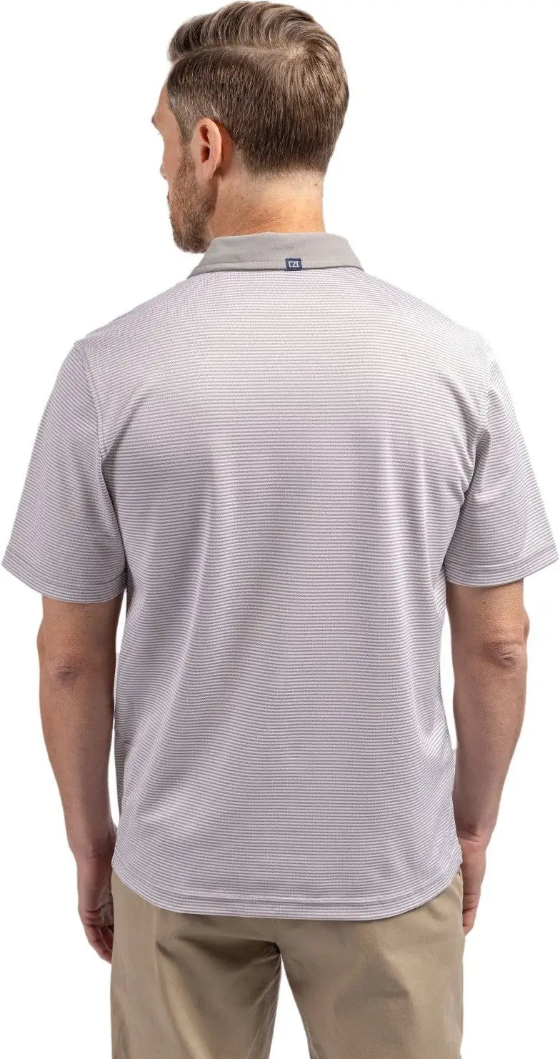 Cutter & Buck Mck00007 Virtue Eco Pique Micro Stripe Recycled Mens Polo - Polished White