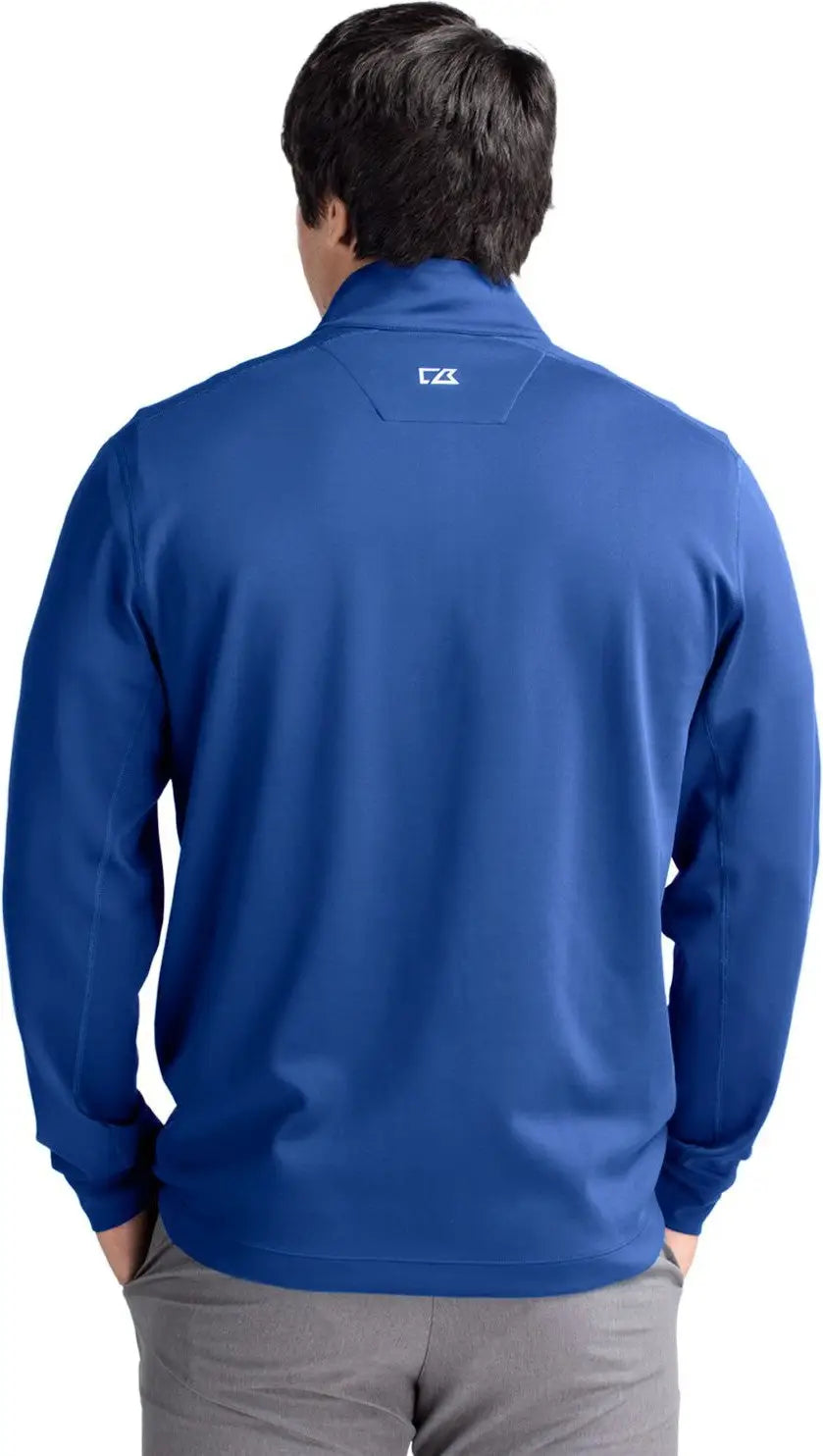 Cutter & Buck Mck00067 Traverse Stretch Eco Quarter Zip Mens Pullover - Tour Blue