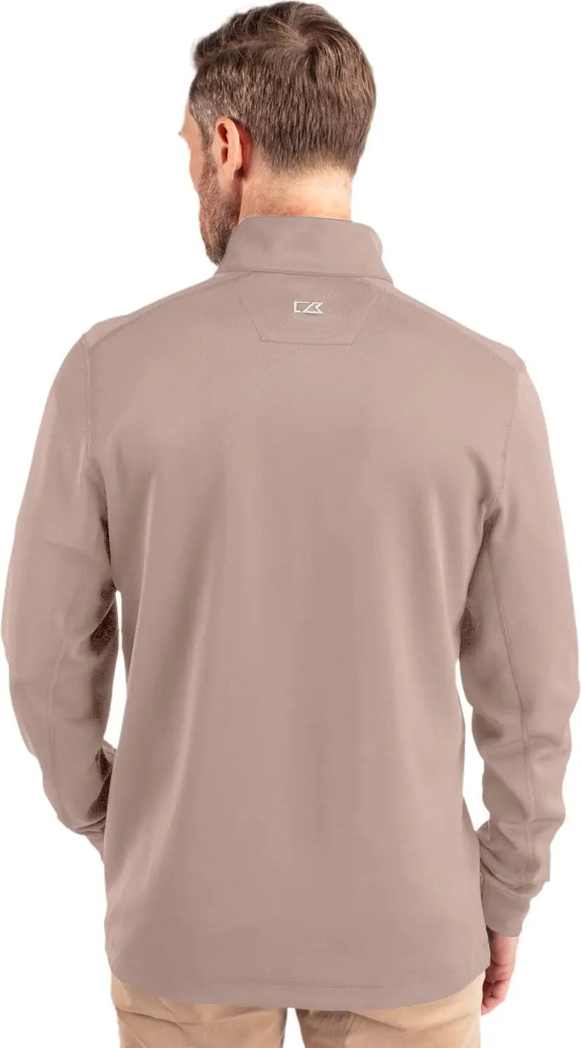Cutter & Buck Mck00067 Traverse Stretch Eco Quarter Zip Mens Pullover - Mushroom