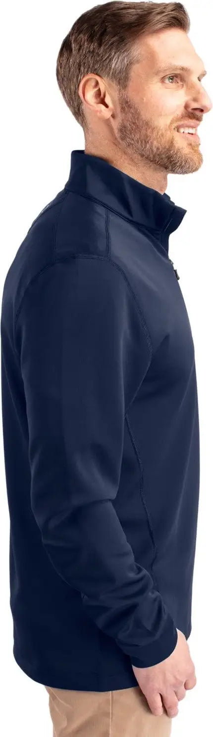 Cutter & Buck Mck00067 Traverse Stretch Eco Quarter Zip Mens Pullover - Liberty Navy