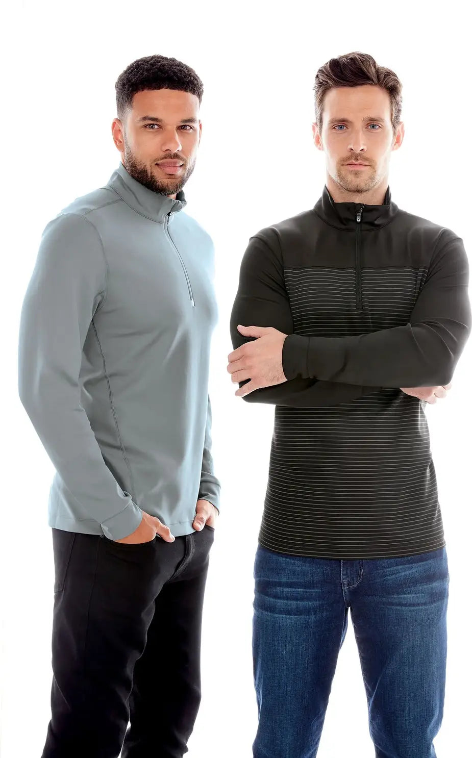 Cutter & Buck Mck00067 Traverse Stretch Eco Quarter Zip Mens Pullover - Elemental Gray