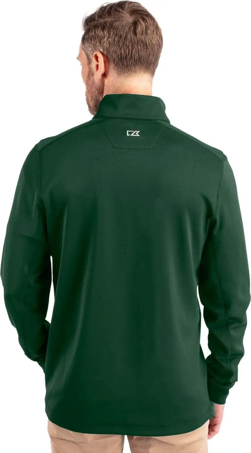 Cutter & Buck Mck00067 Traverse Stretch Eco Quarter Zip Mens Pullover - Hunter