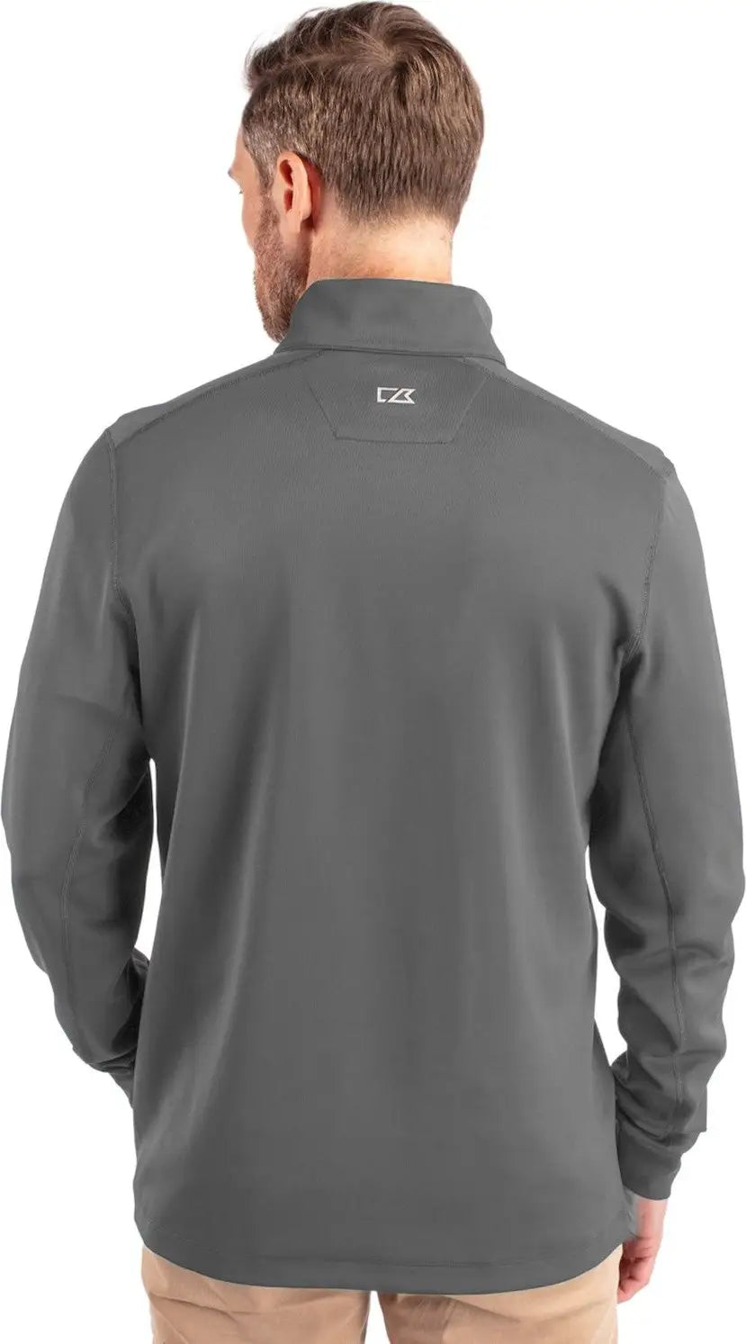Cutter & Buck Mck00067 Traverse Stretch Eco Quarter Zip Mens Pullover - Elemental Gray