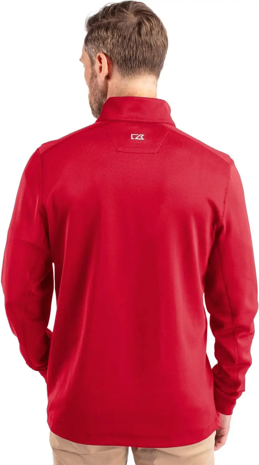 Cutter & Buck Mck00067 Traverse Stretch Eco Quarter Zip Mens Pullover - Red