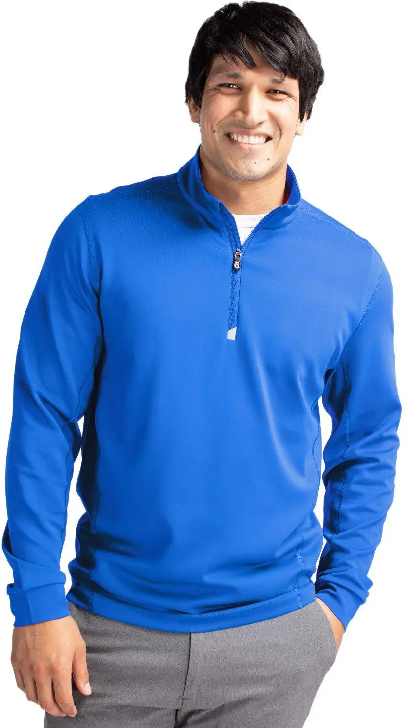 Cutter & Buck Mck00067 Traverse Stretch Eco Quarter Zip Mens Pullover - Digital - Adult s