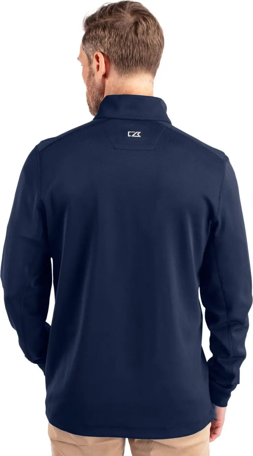 Cutter & Buck Mck00067 Traverse Stretch Eco Quarter Zip Mens Pullover - Liberty Navy