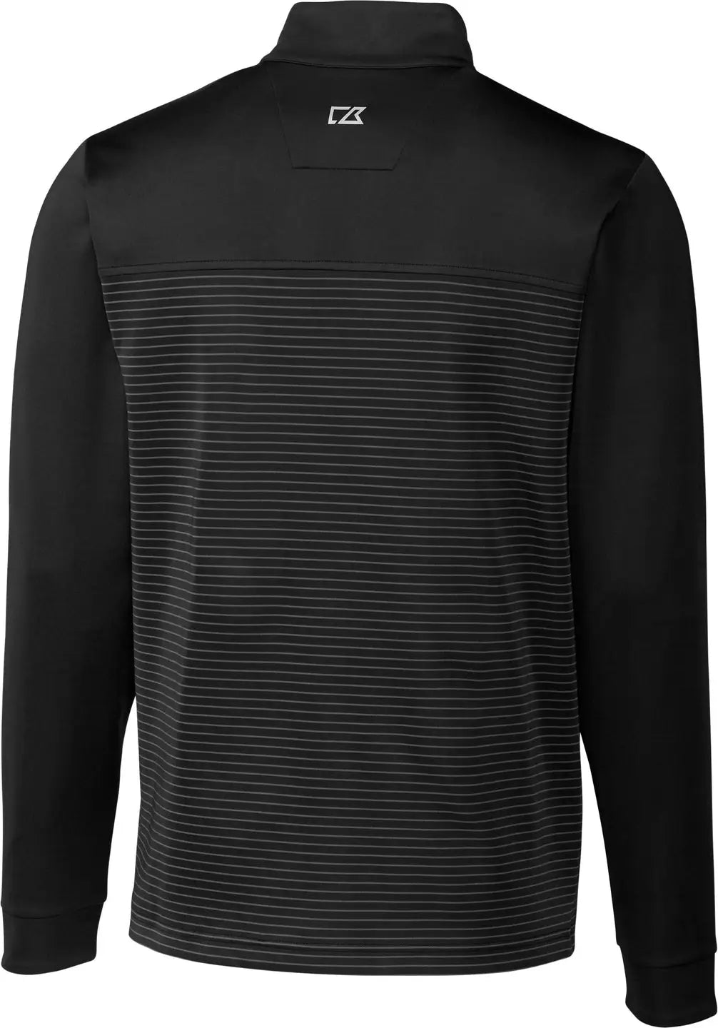 Cutter & Buck Mck00088 Traverse Stretch Eco Stripe Quarter Zip Mens Pullover - Black