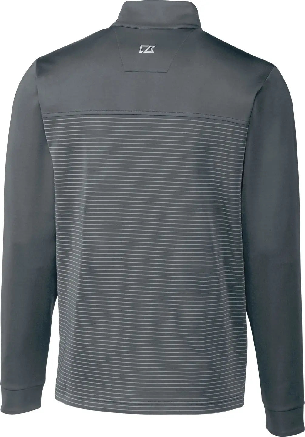 Cutter & Buck Mck00088 Traverse Stretch Eco Stripe Quarter Zip Mens Pullover - Elemental Gray