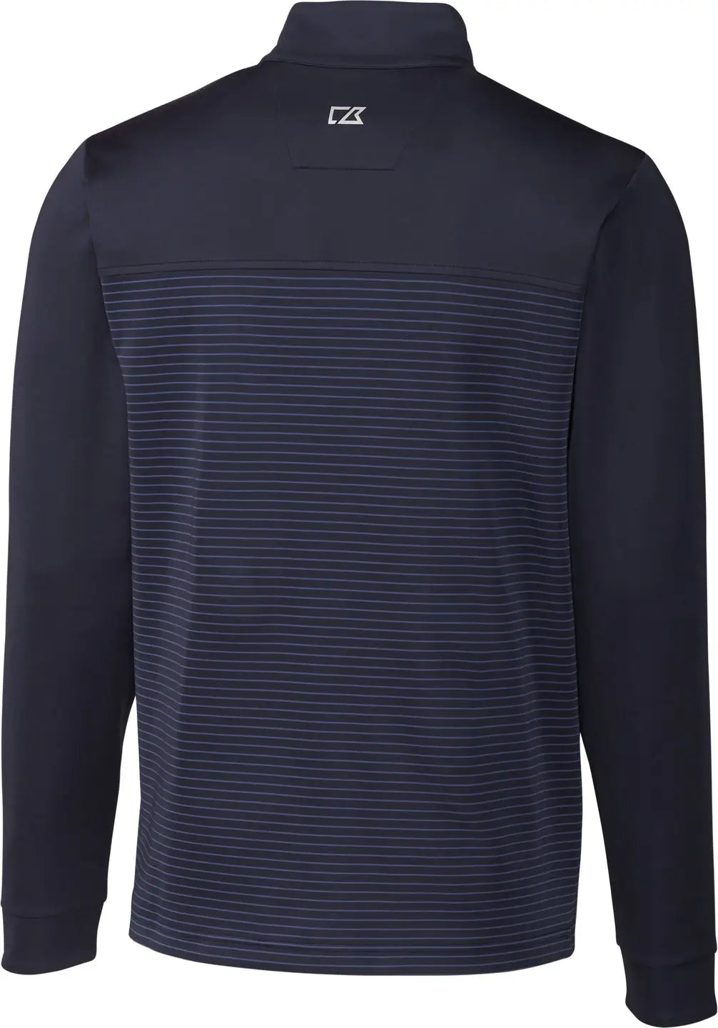 Cutter & Buck Mck00088 Traverse Stretch Eco Stripe Quarter Zip Mens Pullover - Liberty Navy