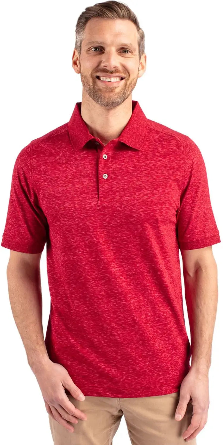 Cutter & Buck Mck00117 Advantage Tri-blend Space Dye Mens Polo - Dark Cardinal Red - Adult s