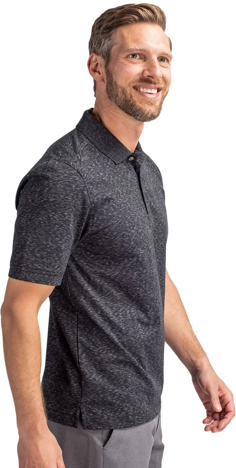 Cutter & Buck Mck00117 Advantage Tri-blend Space Dye Mens Polo - Dark Black