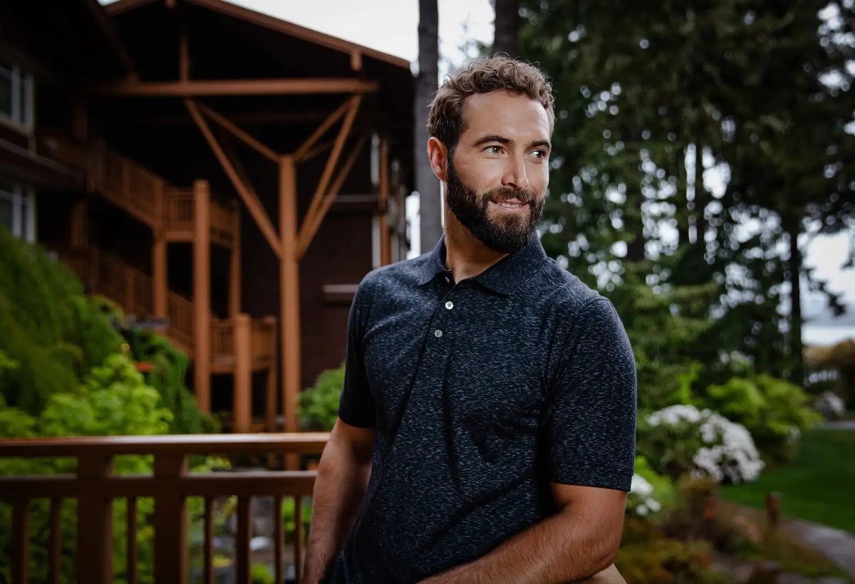 Cutter & Buck Mck00117 Advantage Tri-blend Space Dye Mens Polo - Dark Liberty Navy