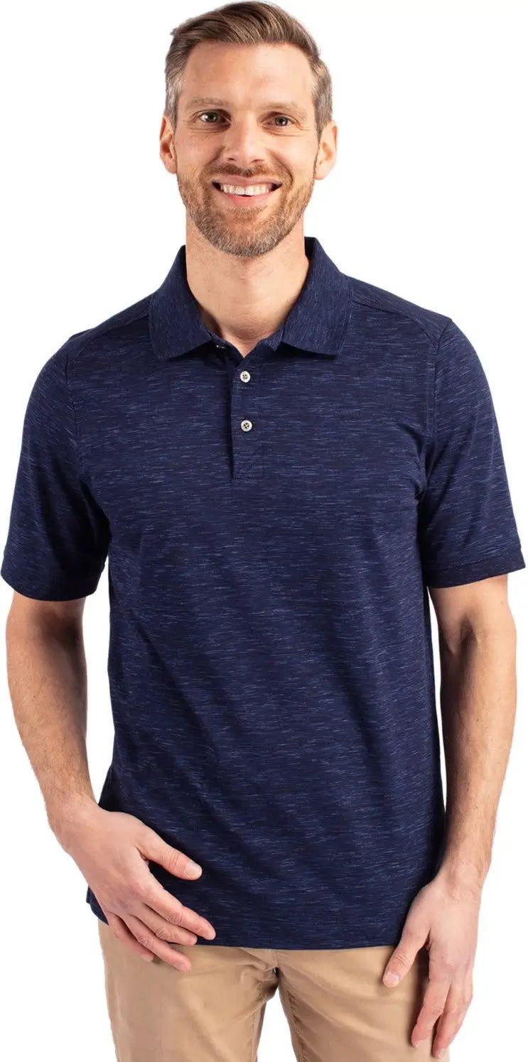 Cutter & Buck Mck00117 Advantage Tri-blend Space Dye Mens Polo - Dark Liberty Navy - Adult s