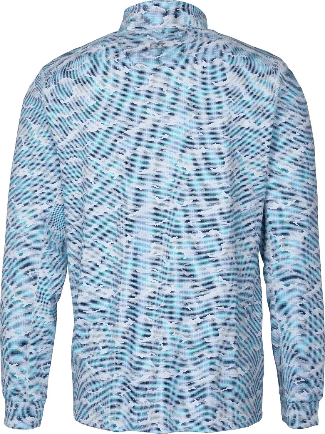 Cutter & Buck Mck01081 Traverse Stretch Eco Camo Print Quarter Zip Mens Pullover - Indigo