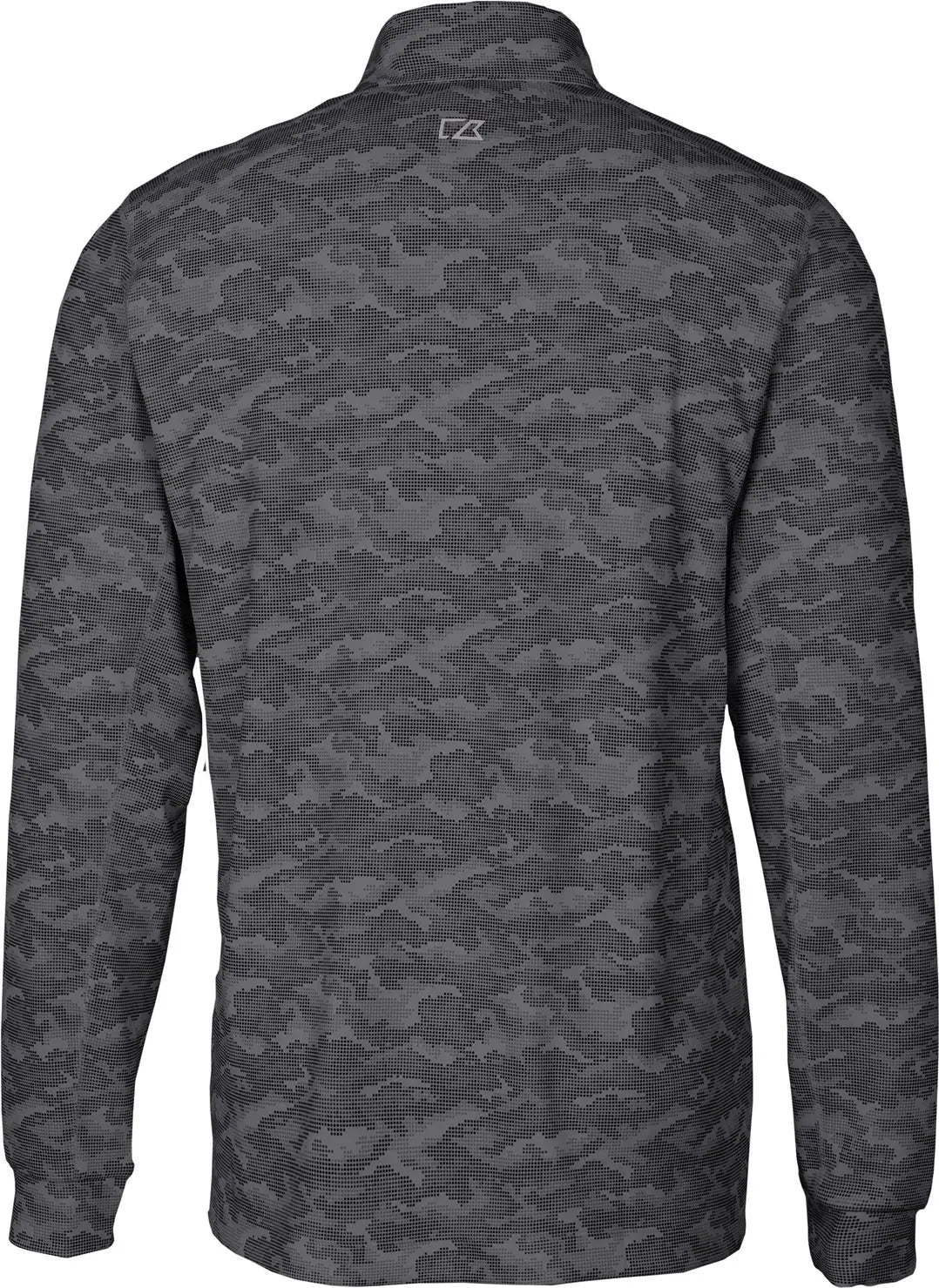 Cutter & Buck Mck01081 Traverse Stretch Eco Camo Print Quarter Zip Mens Pullover - Black