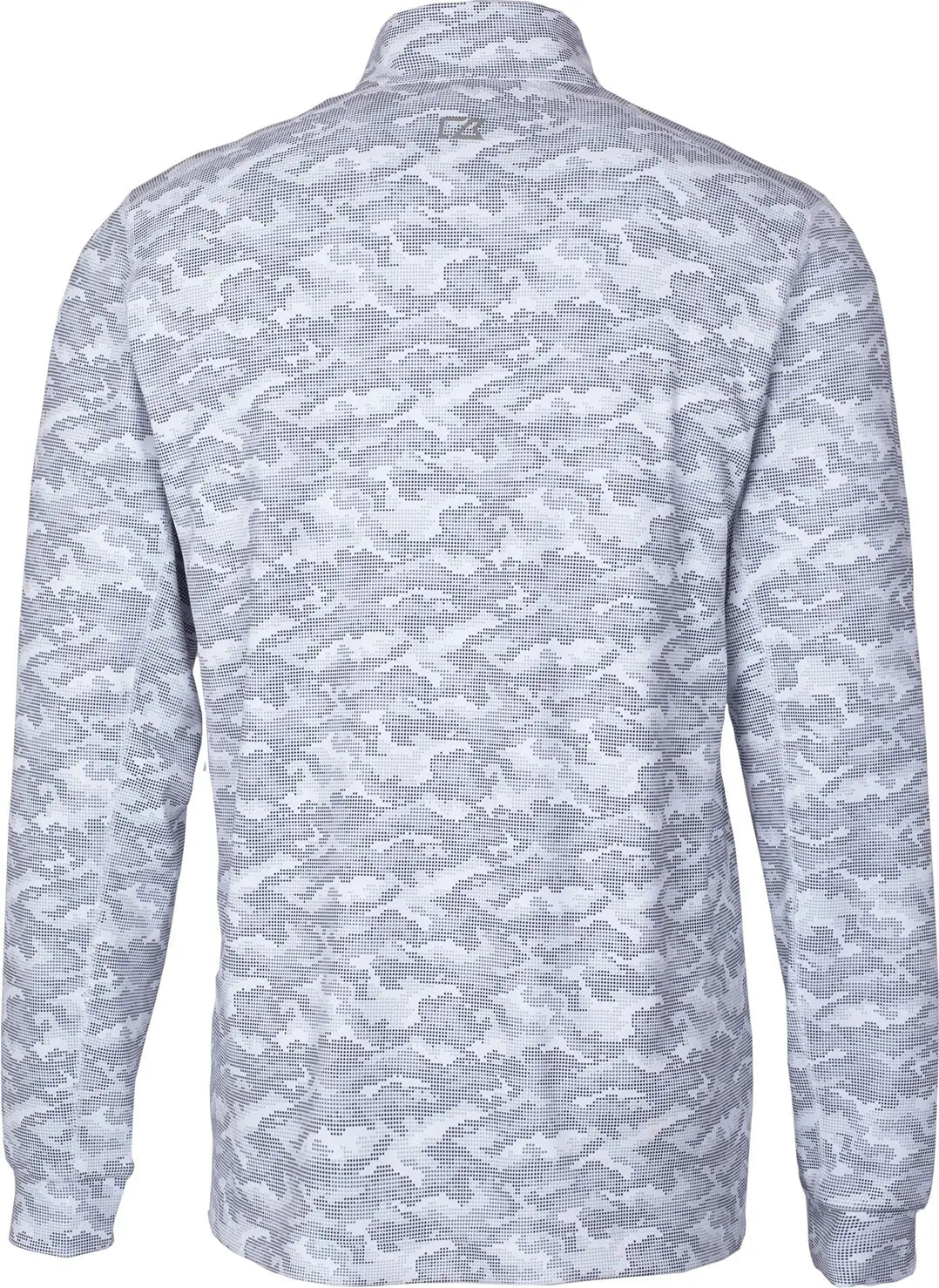 Cutter & Buck Mck01081 Traverse Stretch Eco Camo Print Quarter Zip Mens Pullover - Charcoal