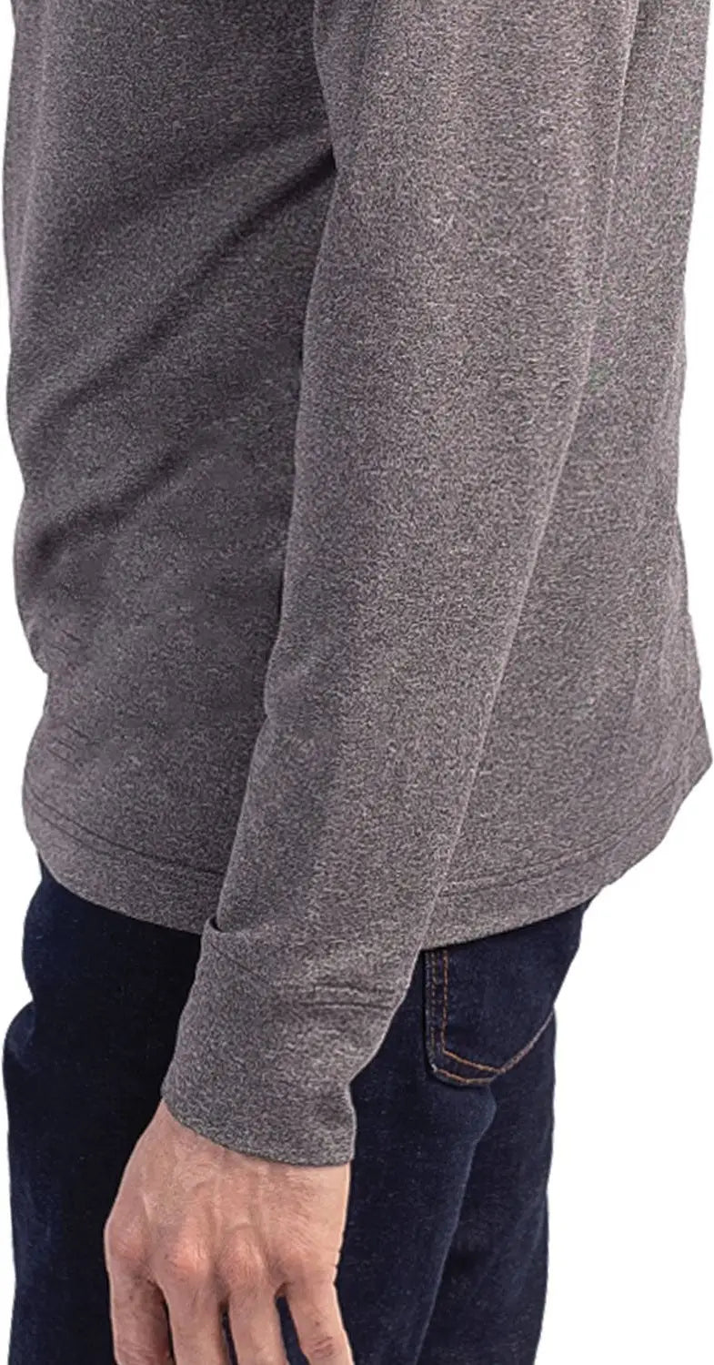 Cutter & Buck Mck01086 Adapt Eco Knit Heather Mens Quarter Zip Pullover - Black
