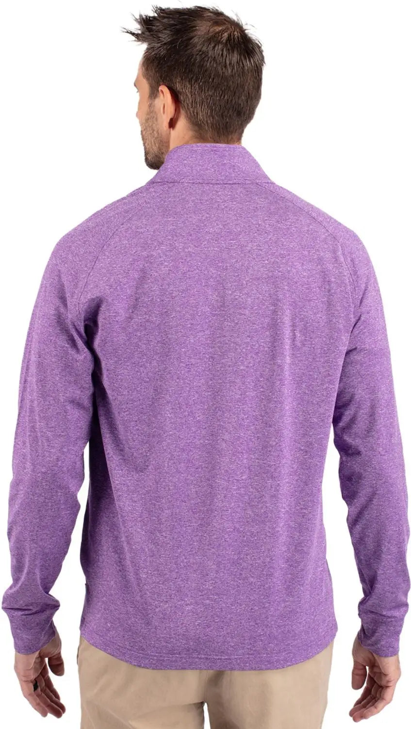Cutter & Buck Mck01086 Adapt Eco Knit Heather Mens Quarter Zip Pullover - College Purple - Adult s