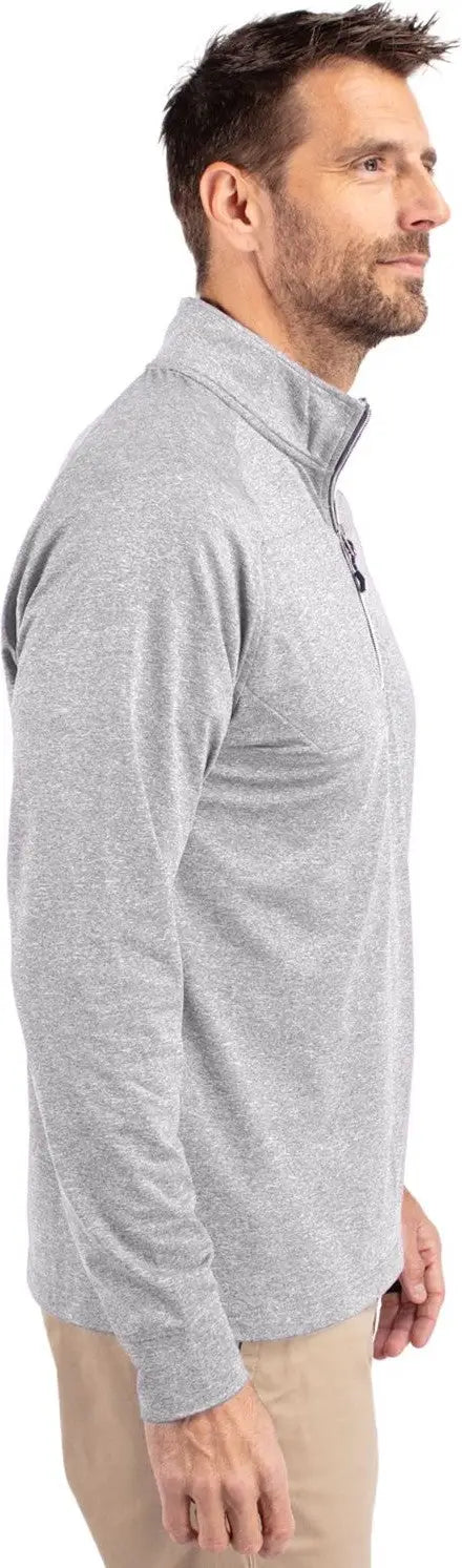 Cutter & Buck Mck01086 Adapt Eco Knit Heather Mens Quarter Zip Pullover - Polished