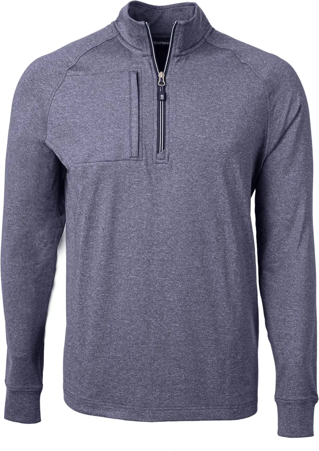 Cutter & Buck Mck01086 Adapt Eco Knit Heather Mens Quarter Zip Pullover - Navy Blue - Adult s