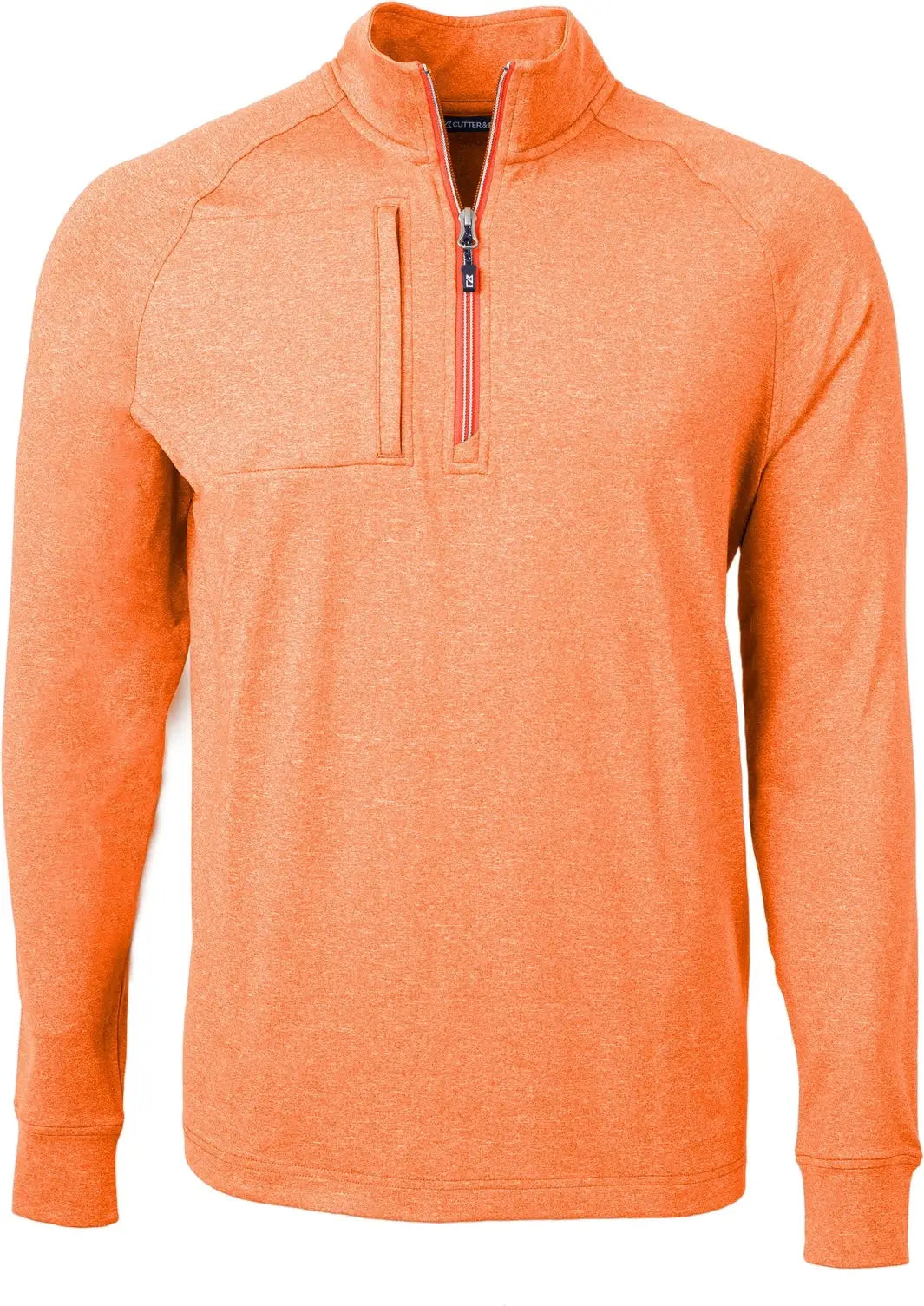 Cutter & Buck Mck01086 Adapt Eco Knit Heather Mens Quarter Zip Pullover - College Orange - Adult s