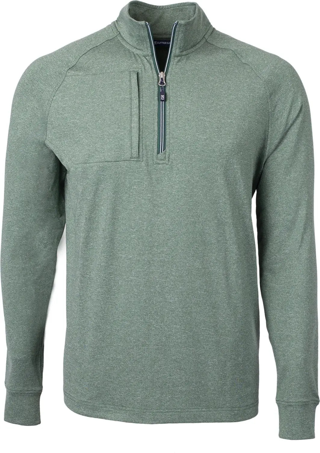 Cutter & Buck Mck01086 Adapt Eco Knit Heather Mens Quarter Zip Pullover - Hunter - Adult s