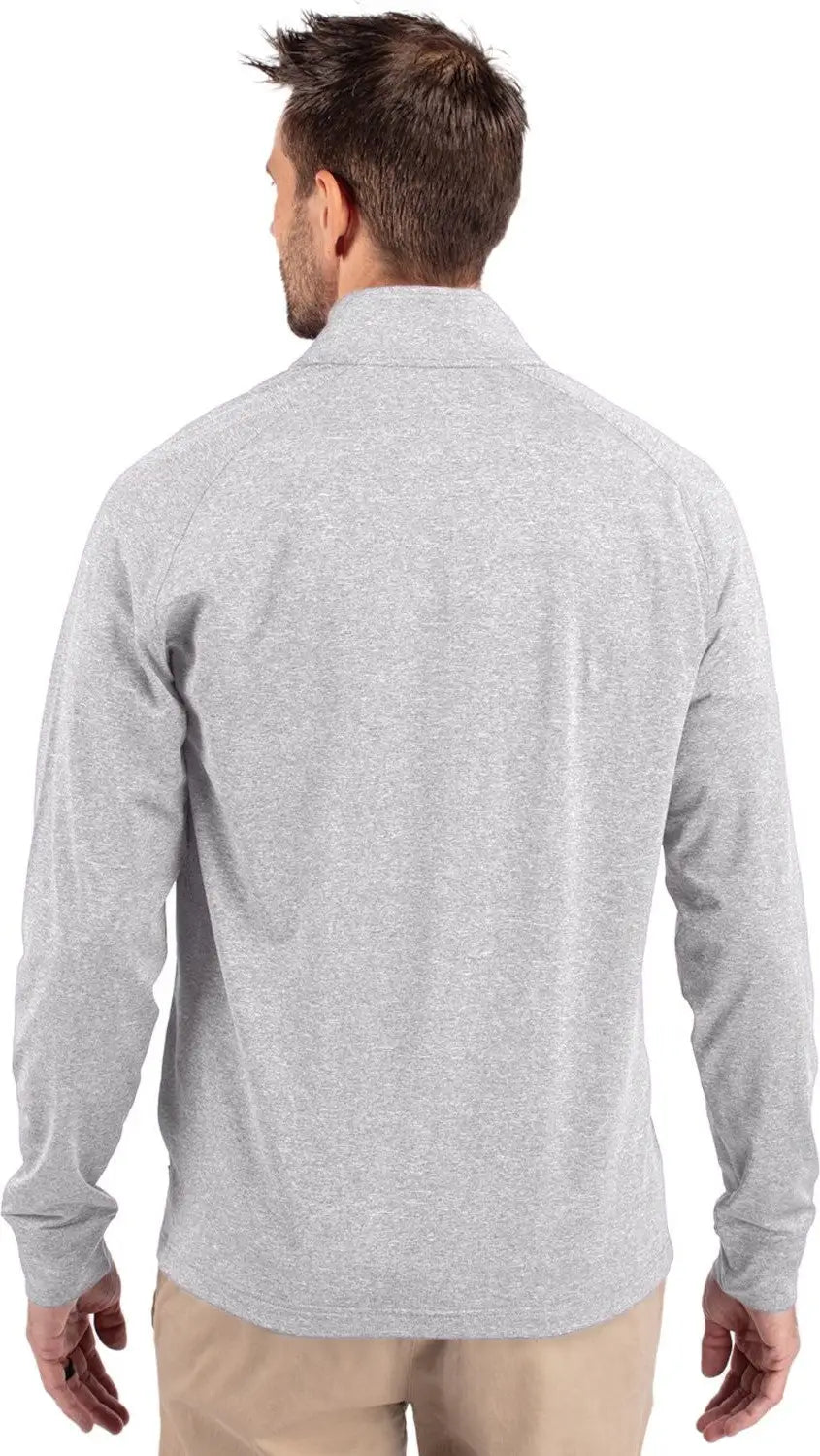 Cutter & Buck Mck01086 Adapt Eco Knit Heather Mens Quarter Zip Pullover - Polished