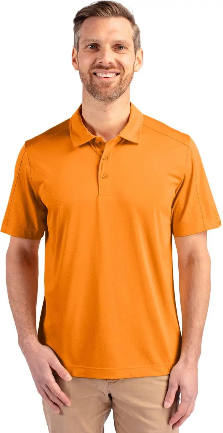 Cutter & Buck Mck01127 Prospect Eco Textured Stretch Recycled Mens Short Sleeve Polo - Orange Burst - Adult s
