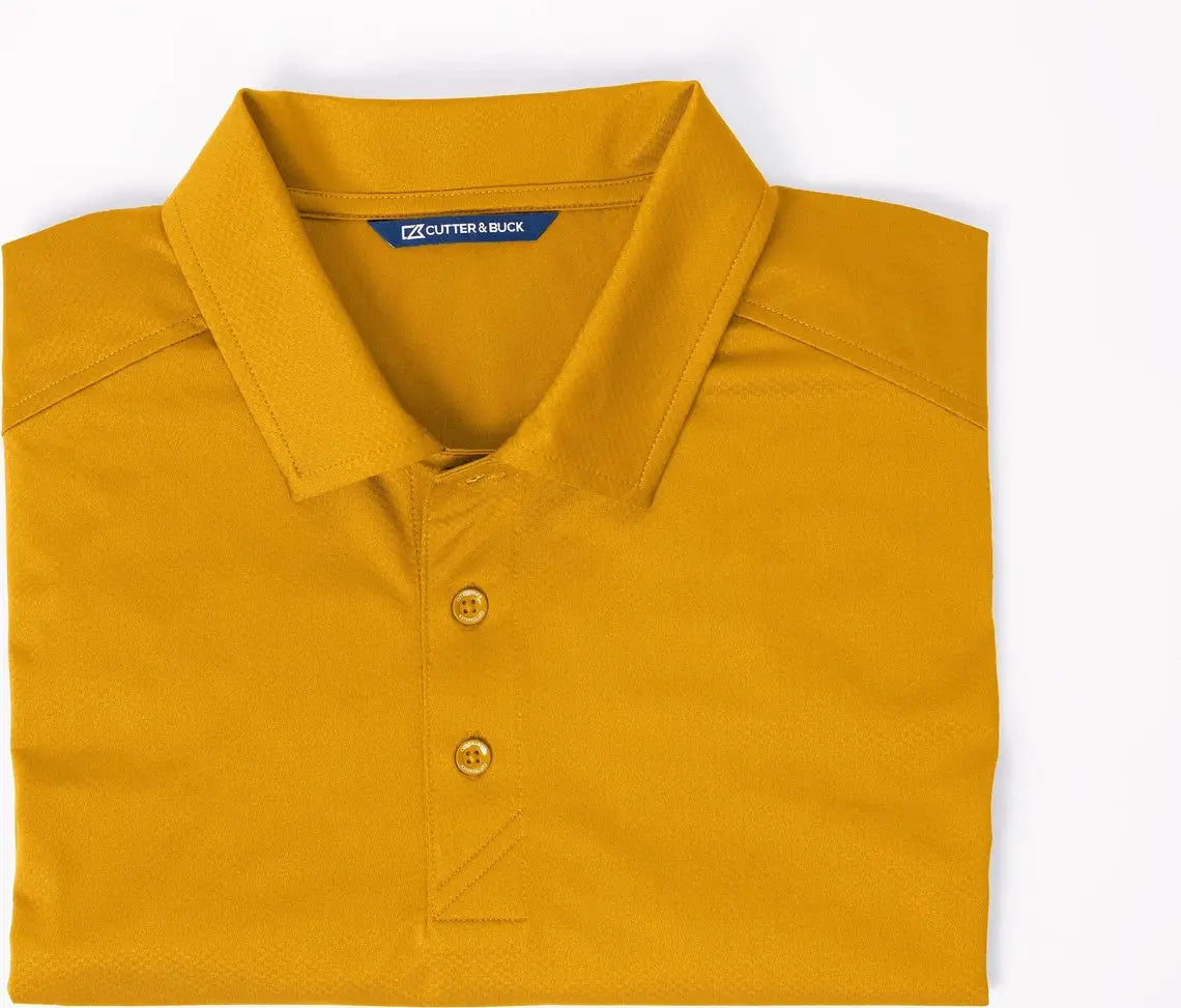 Cutter & Buck Mck01127 Prospect Eco Textured Stretch Recycled Mens Short Sleeve Polo - College Gold