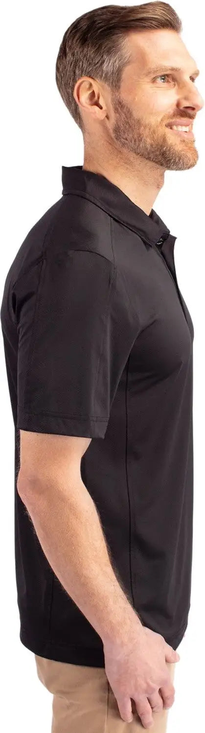 Cutter & Buck Mck01127 Prospect Eco Textured Stretch Recycled Mens Short Sleeve Polo - Black