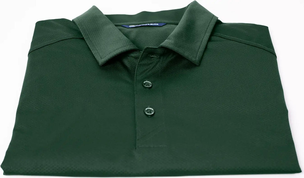 Cutter & Buck Mck01127 Prospect Eco Textured Stretch Recycled Mens Short Sleeve Polo - Hunter