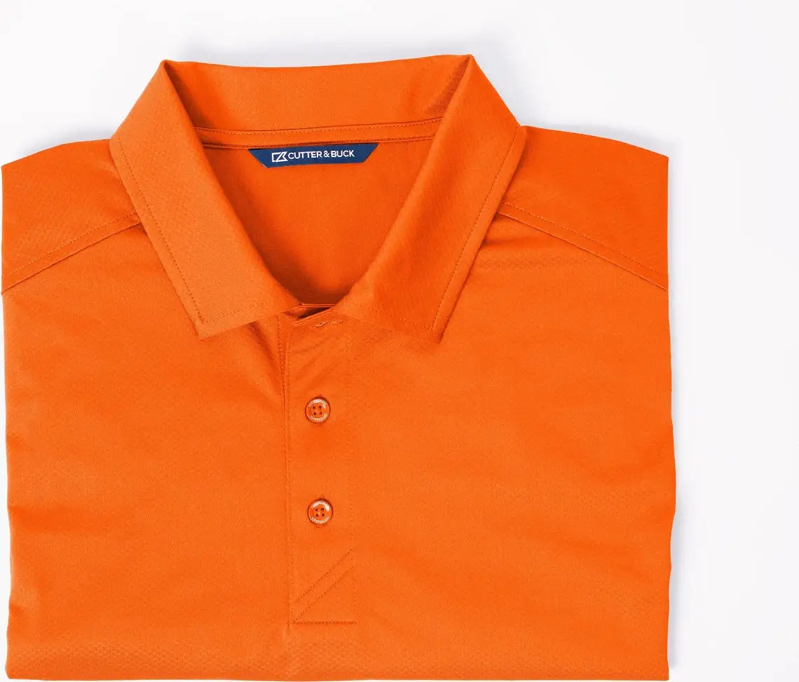 Cutter & Buck Mck01127 Prospect Eco Textured Stretch Recycled Mens Short Sleeve Polo - Orange Burst