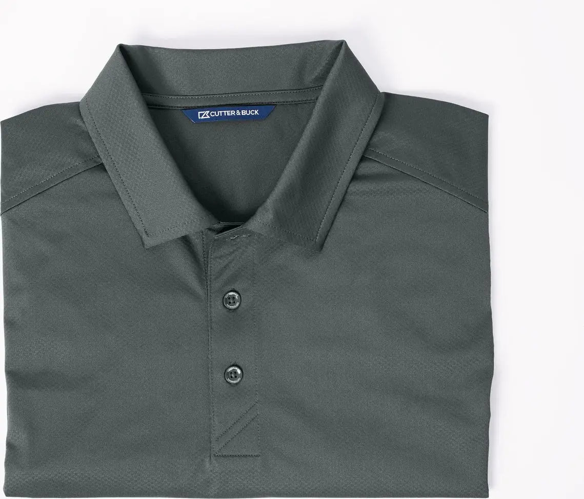 Cutter & Buck Mck01127 Prospect Eco Textured Stretch Recycled Mens Short Sleeve Polo - Elemental Gray